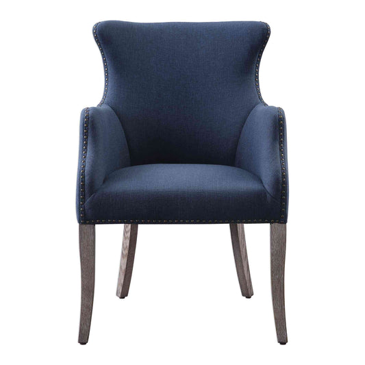 Uttermost Yareena Blue Wing Chair | Accent Chairs | Modishstore