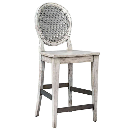 Uttermost Clarion Aged White Counter Stool | Counter Stools | Modishstore