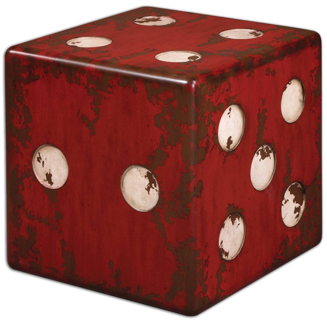 Uttermost Dice Red Accent Table | Modishstore | Accent Tables-2