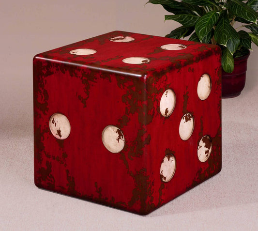 Uttermost Dice Red Accent Table | Modishstore | Accent Tables