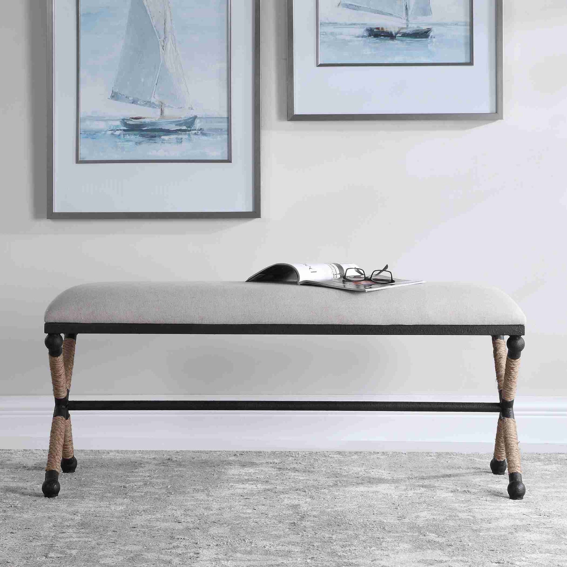 Uttermost Firth Oatmeal Bench | Benches | Modishstore - 2