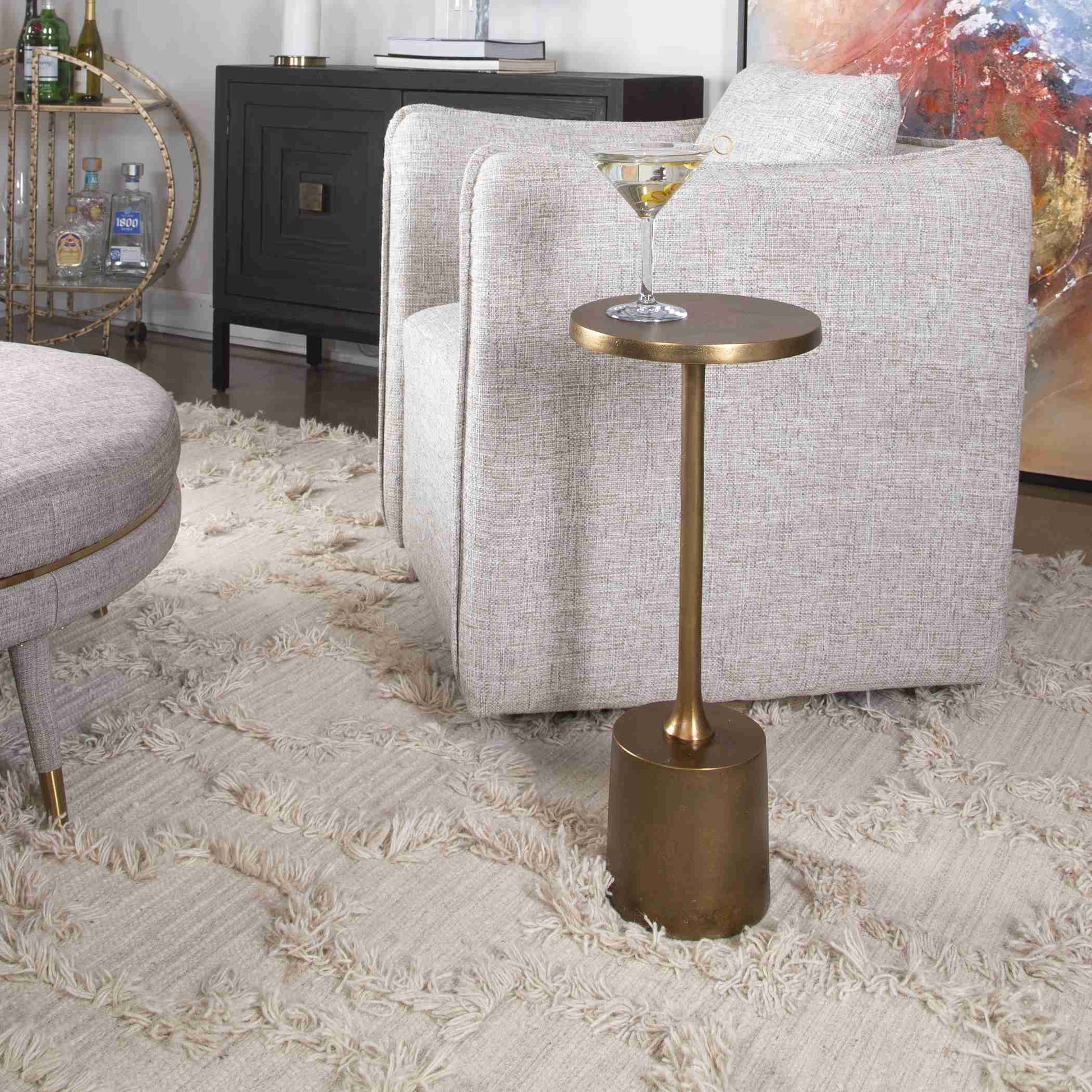 Uttermost Sanaga Drink Table Gold | Accent Tables | Modishstore - 3