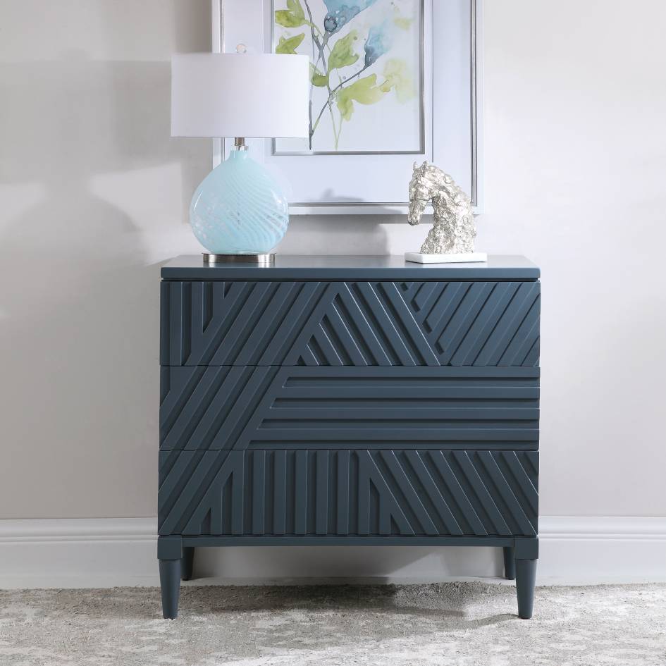 Uttermost Colby Blue Drawer Chest | Modishstore | Drawers