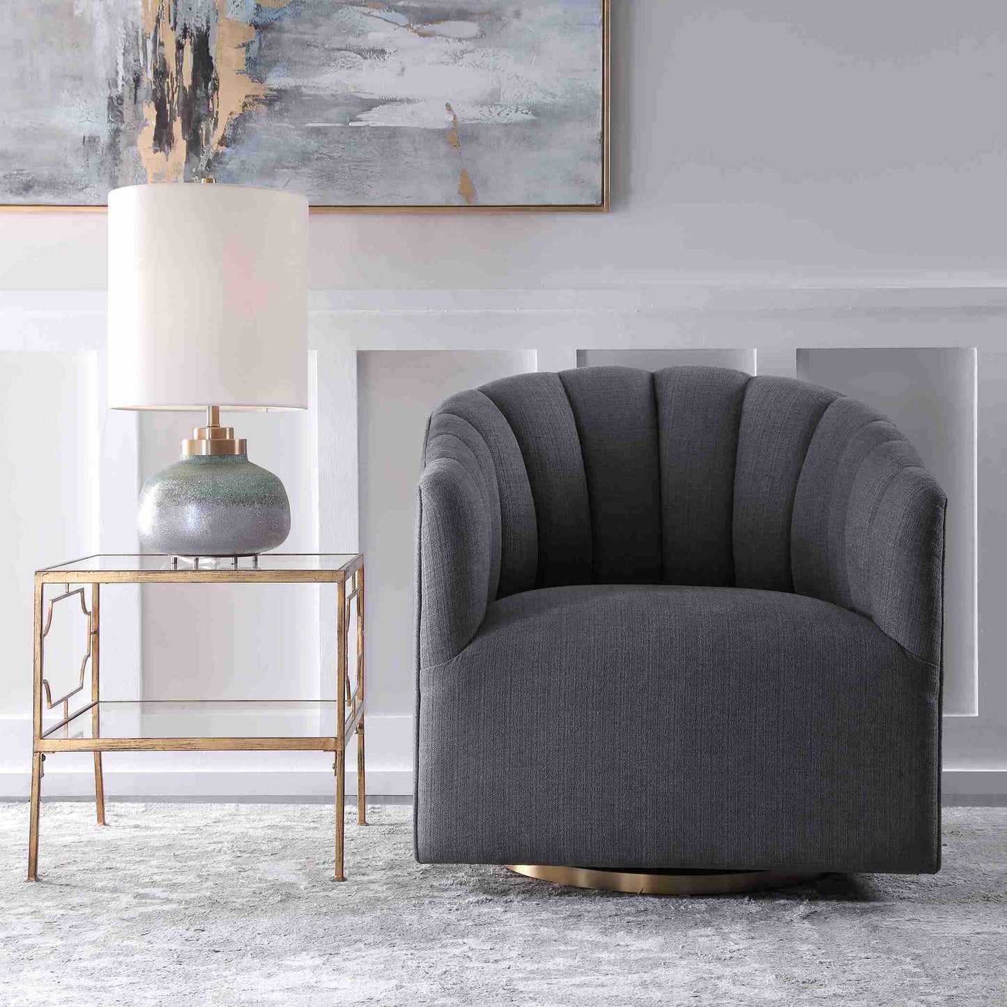 Uttermost Cuthbert Modern Swivel Chair | Lounge Chairs | Modishstore - 5
