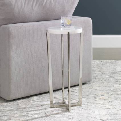 Uttermost Waldorf Marble Drink Table | Modishstore | Side Tables
