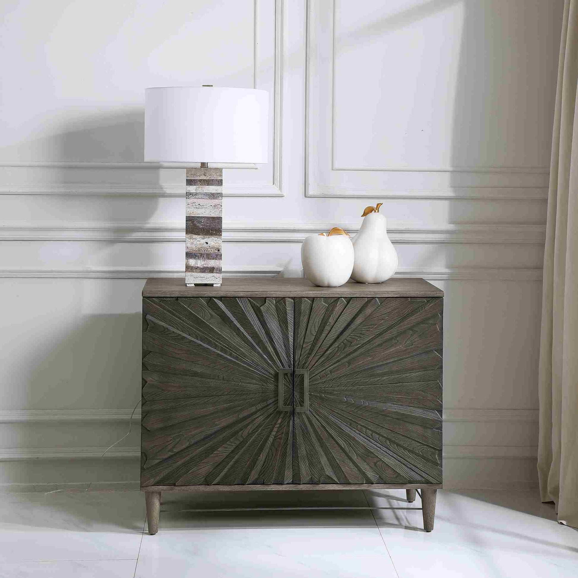 Uttermost Shield Gray Oak 2 Door Cabinet | Cabinets | Modishstore - 6
