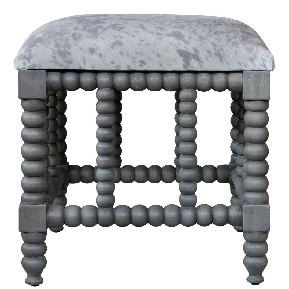 Uttermost Estes Faux Cow Hide Small Bench | Modishstore | Stools & Benches-4