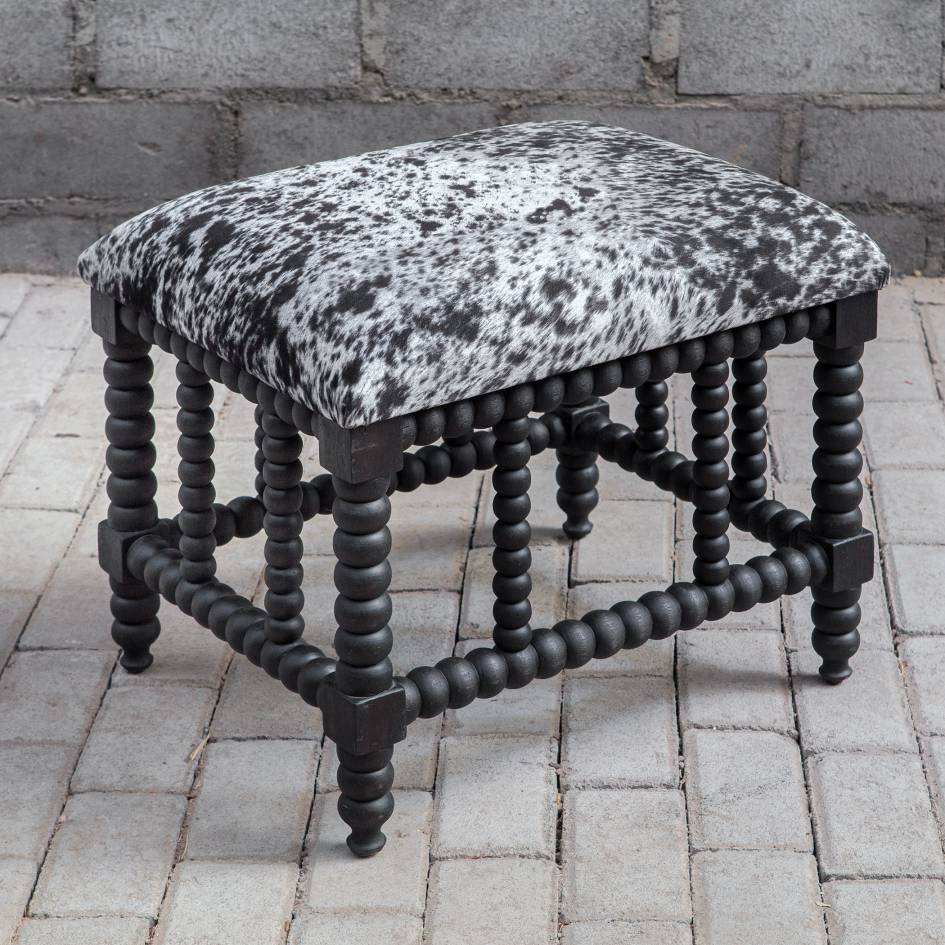 Uttermost Rancho Faux Cow Hide Small Bench | Modishstore | Stools & Benches