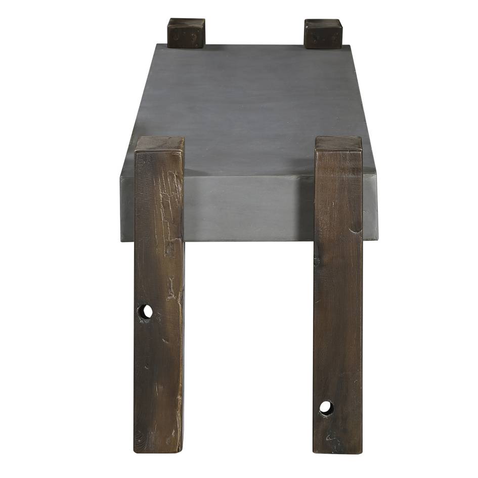 Uttermost Lavin Industrial Concrete Bench | Modishstore | Stools & Benches-3