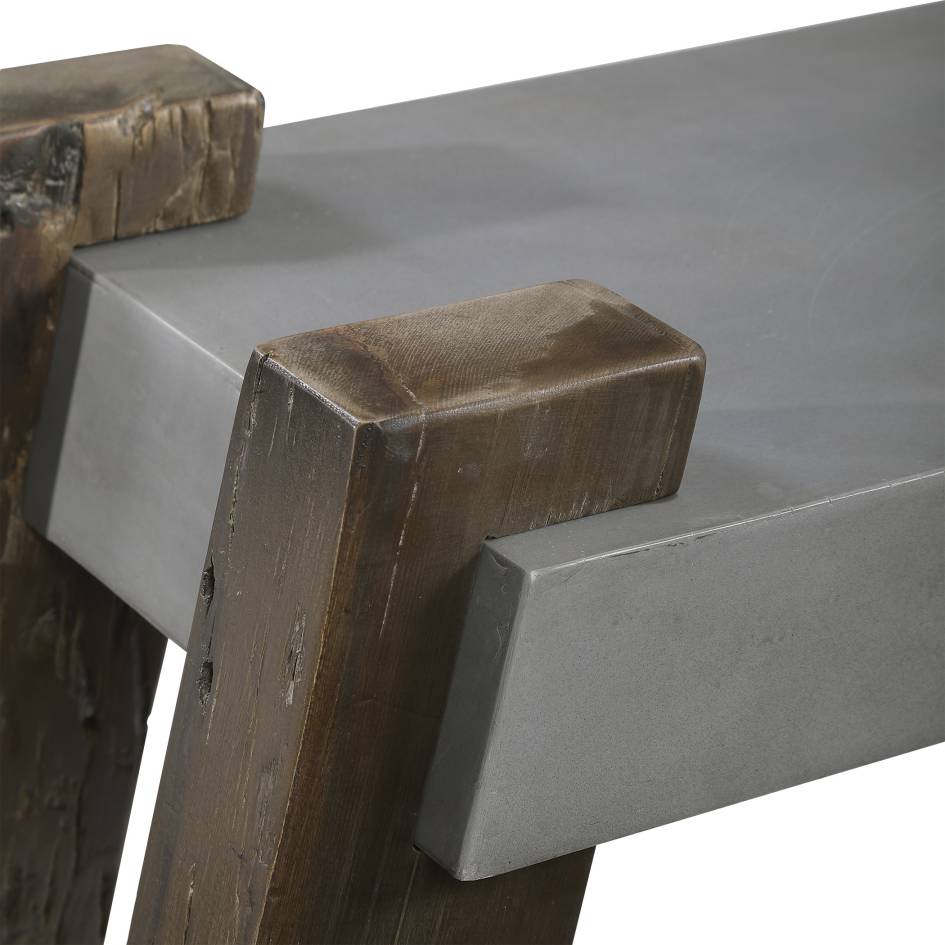Uttermost Lavin Industrial Concrete Bench | Modishstore | Stools & Benches-4