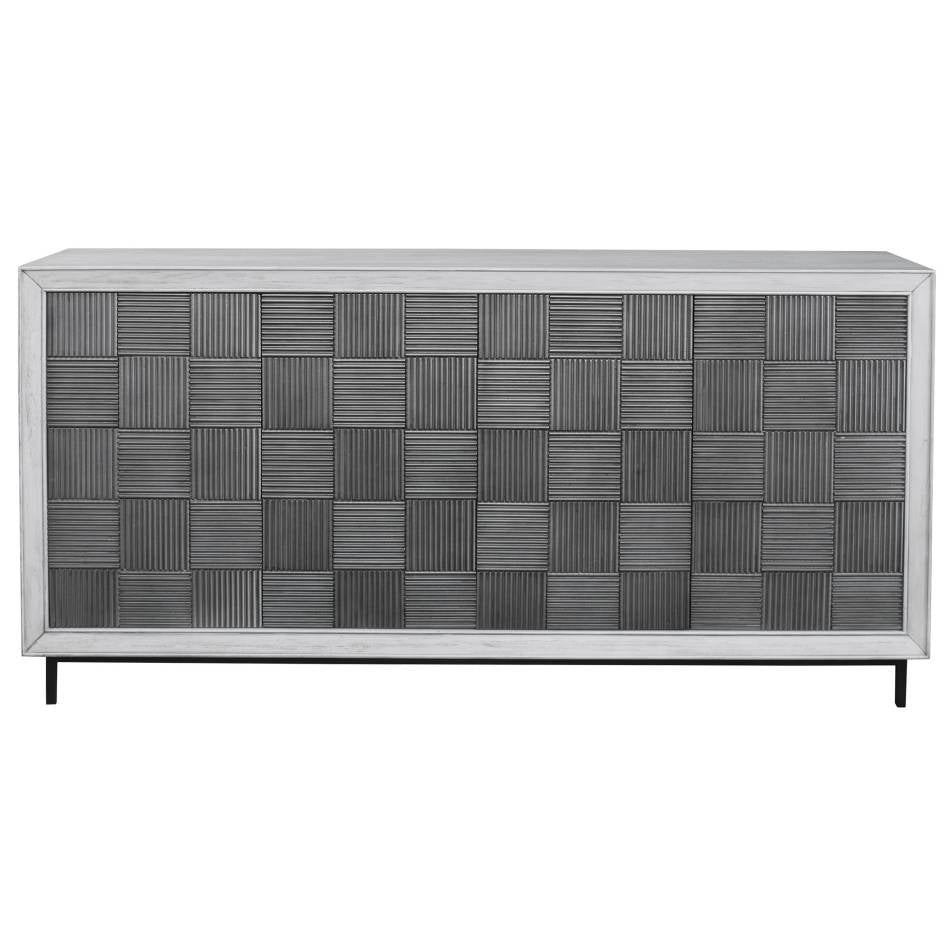 Uttermost Checkerboard 4 Door Gray Cabinet | Modishstore | Cabinets-5