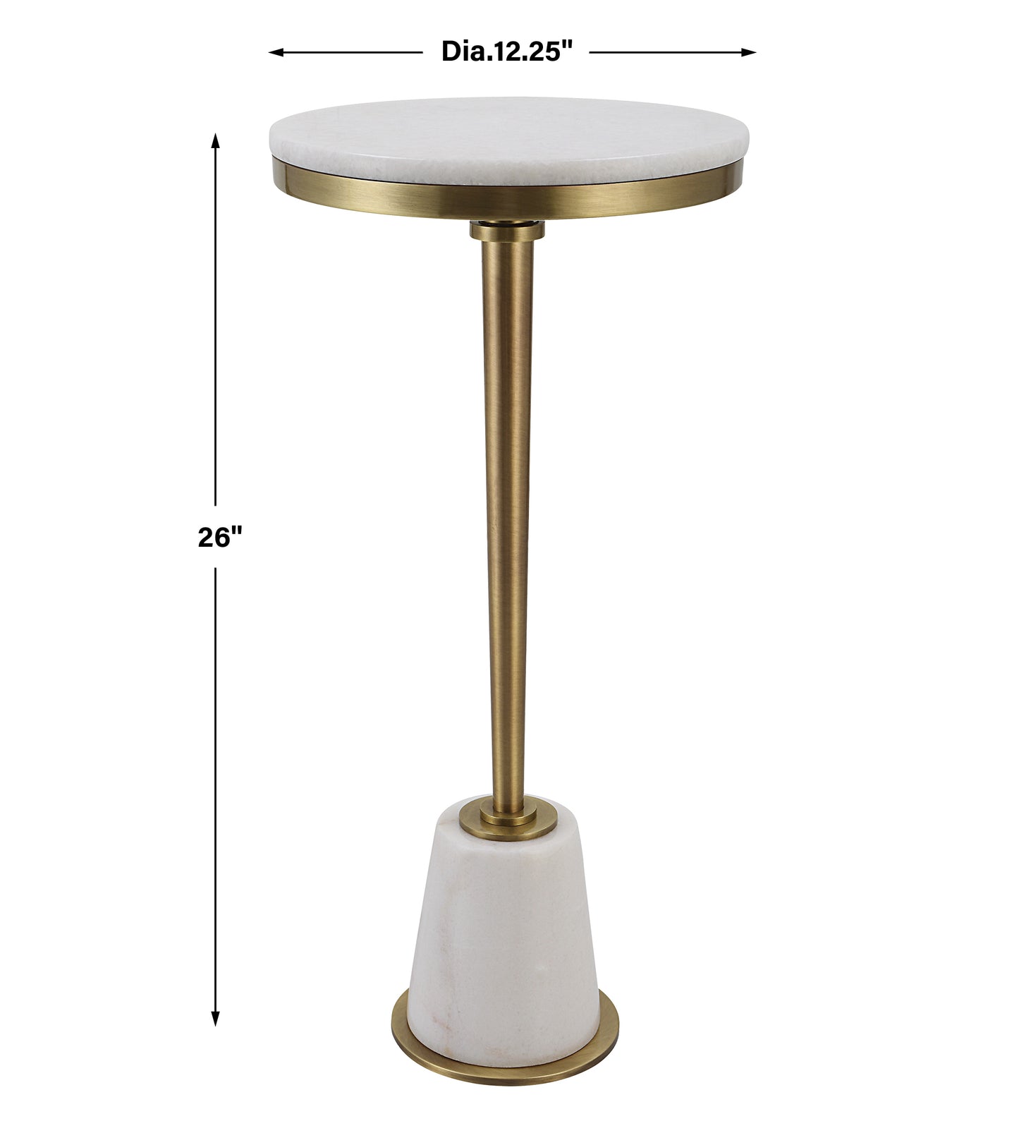 Uttermost Edifice White Marble Drink Table | Accent Tables | Modishstore - 3