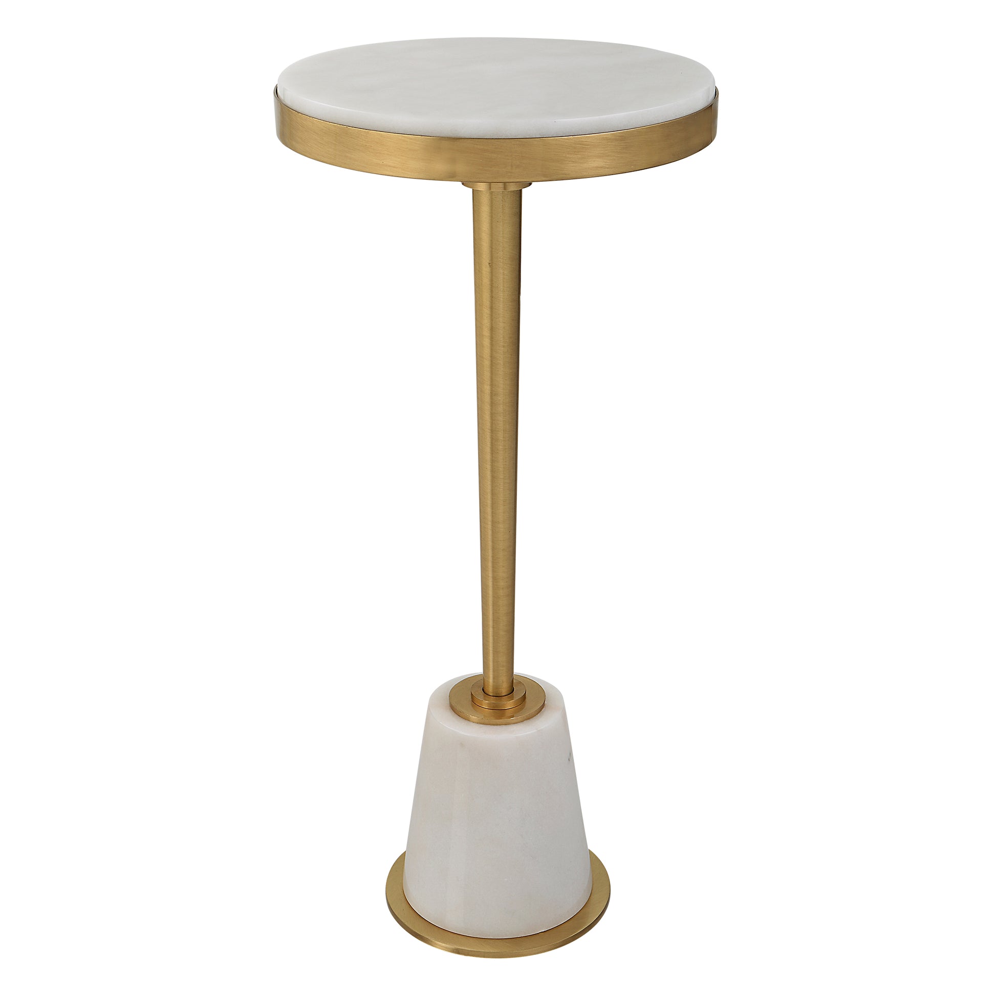 Uttermost Edifice White Marble Drink Table | Accent Tables | Modishstore - 2