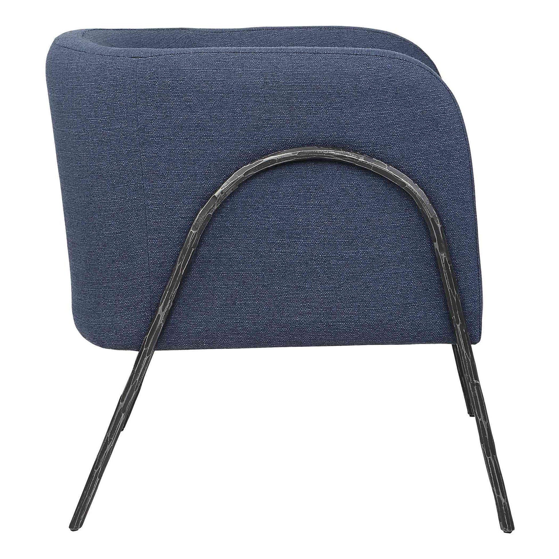 Uttermost Jacobsen Denim Barrel Chair | Accent Chairs | Modishstore - 4