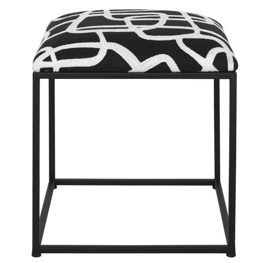 Uttermost Twists And Turns Fabric Accent Stool | Bar Stools | Modishstore