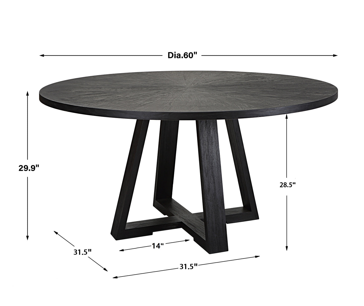 Uttermost Gidran Round Black Dining Table | Dining Tables | Modishstore - 3