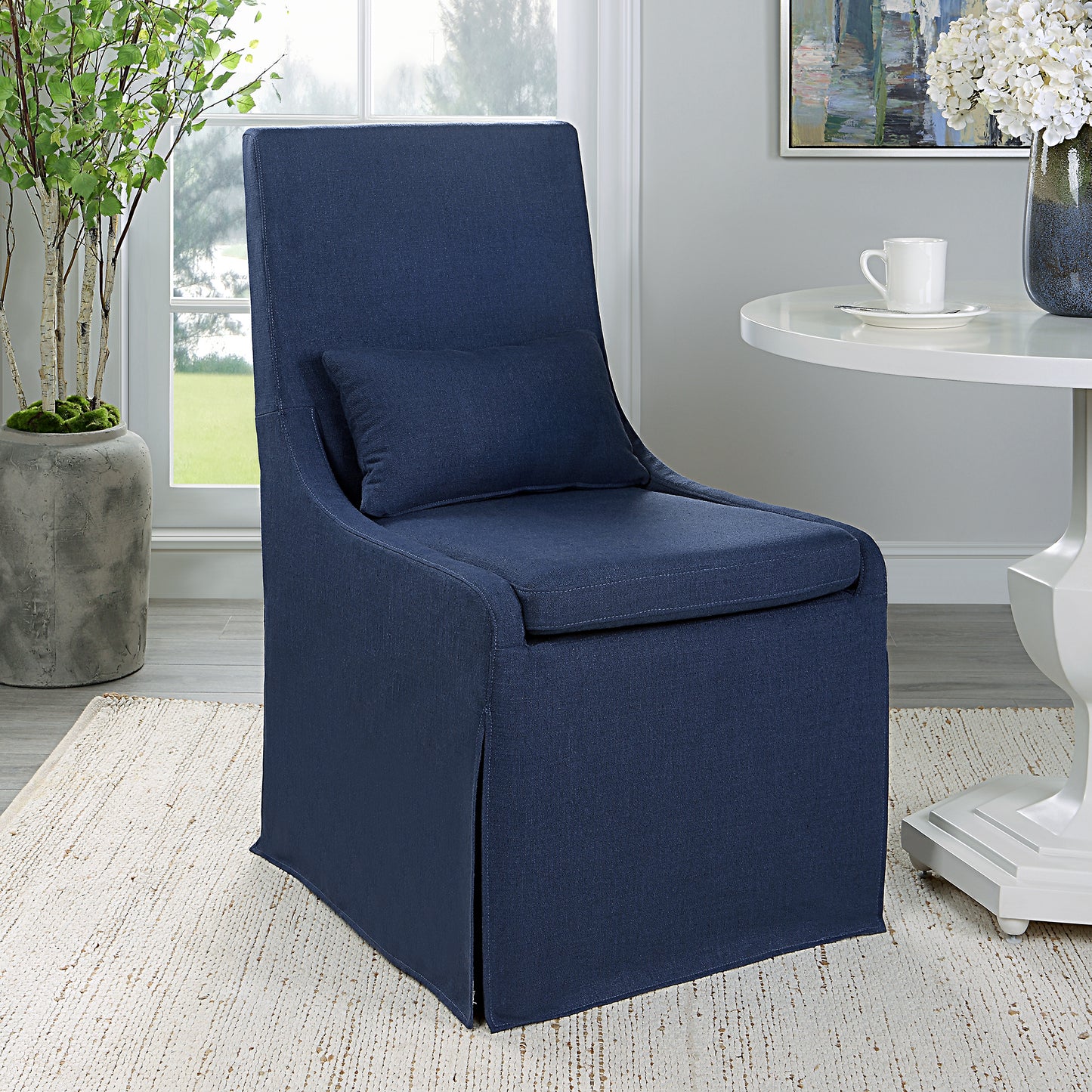 Uttermost Coley Denim Armless Chair | Accent Chairs | Modishstore - 4