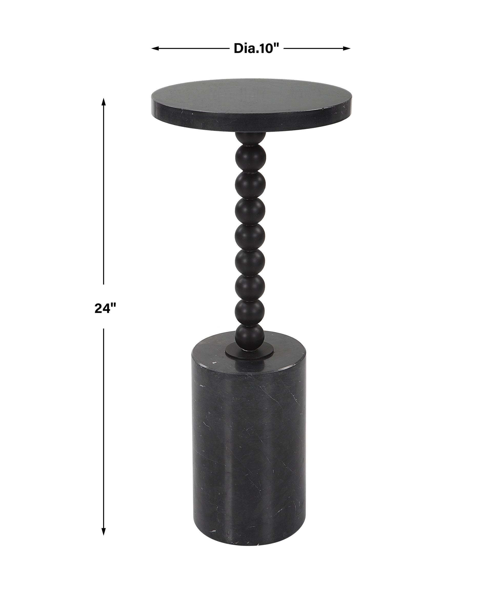 Uttermost Bead Black Marble Drink Table | Accent Tables | Modishstore - 3