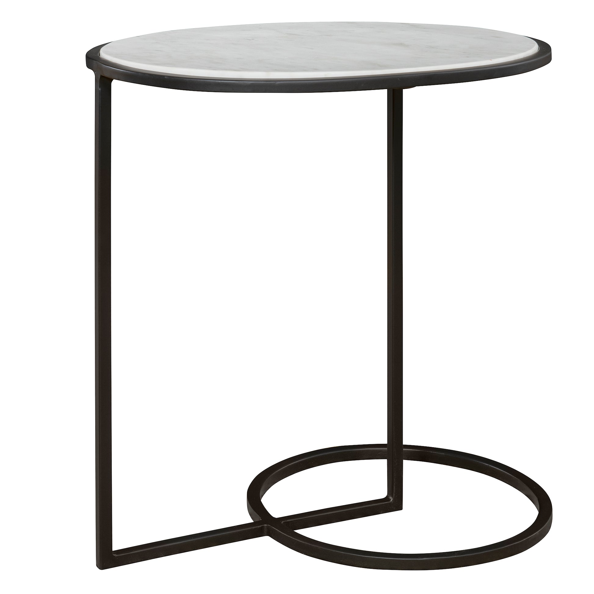 Uttermost Twofold White Marble Accent Table | Accent Tables | Modishstore - 5