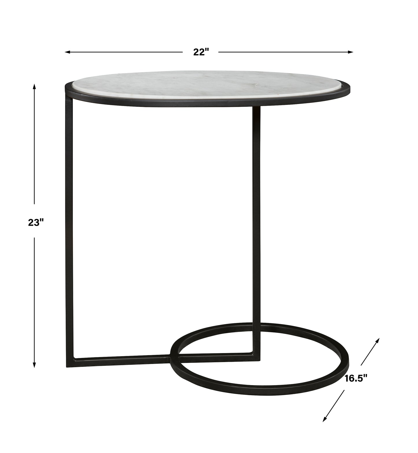 Uttermost Twofold White Marble Accent Table | Accent Tables | Modishstore - 3