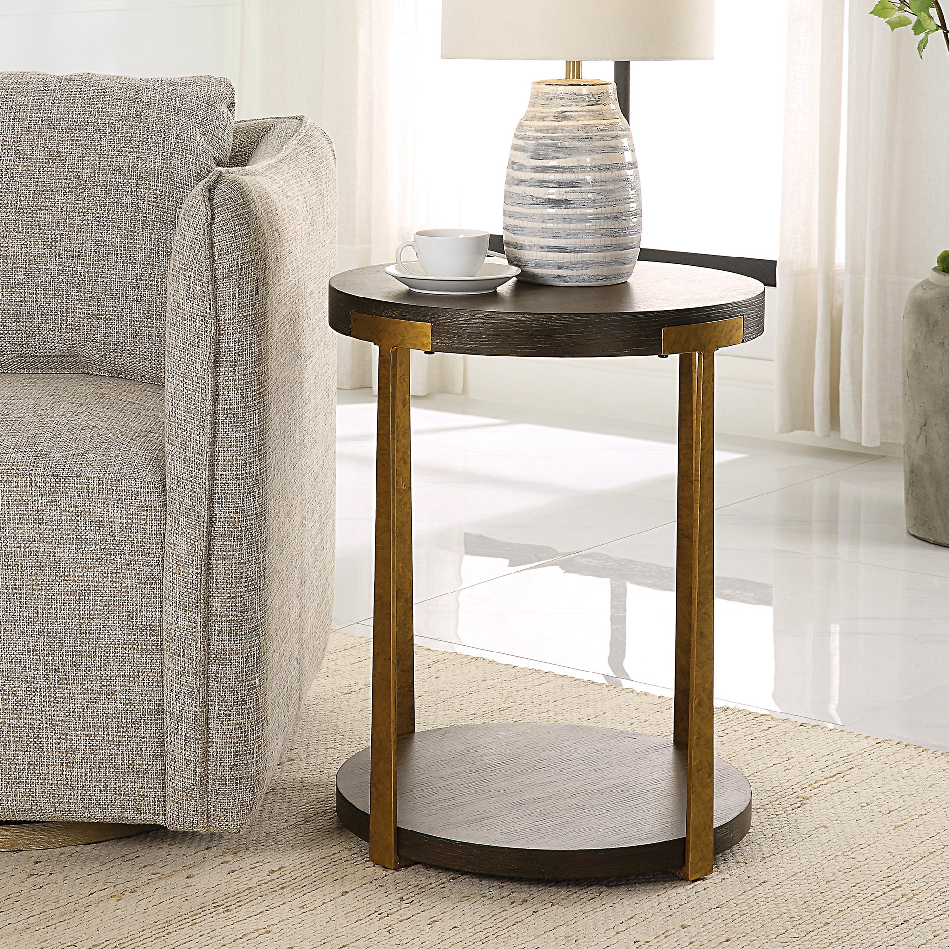 Uttermost Palisade Round Wood Side Table | Accent Tables | Modishstore - 4