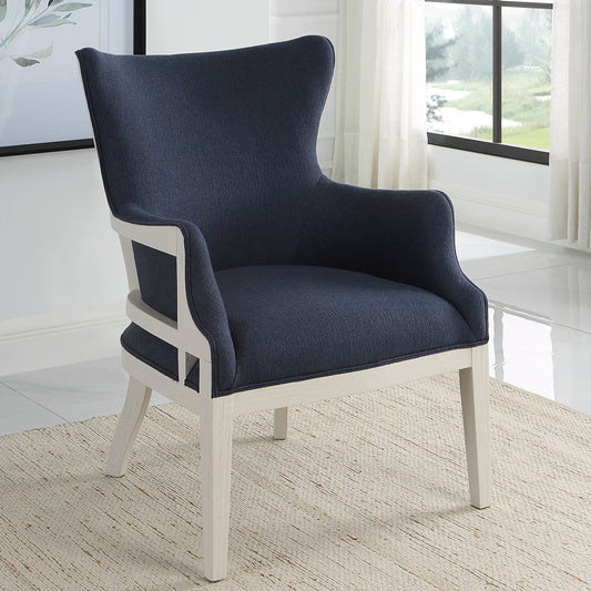 Uttermost Gordonston Blue Fabric Accent Chair | Accent Chairs | Modishstore