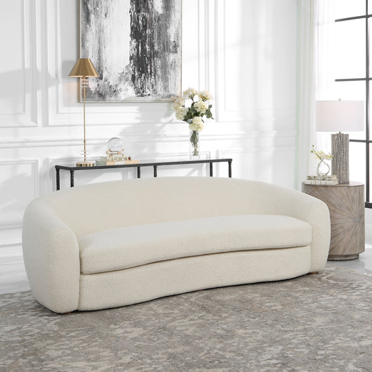 Uttermost Capra Art Deco White Sofa | Sofas | Modishstore