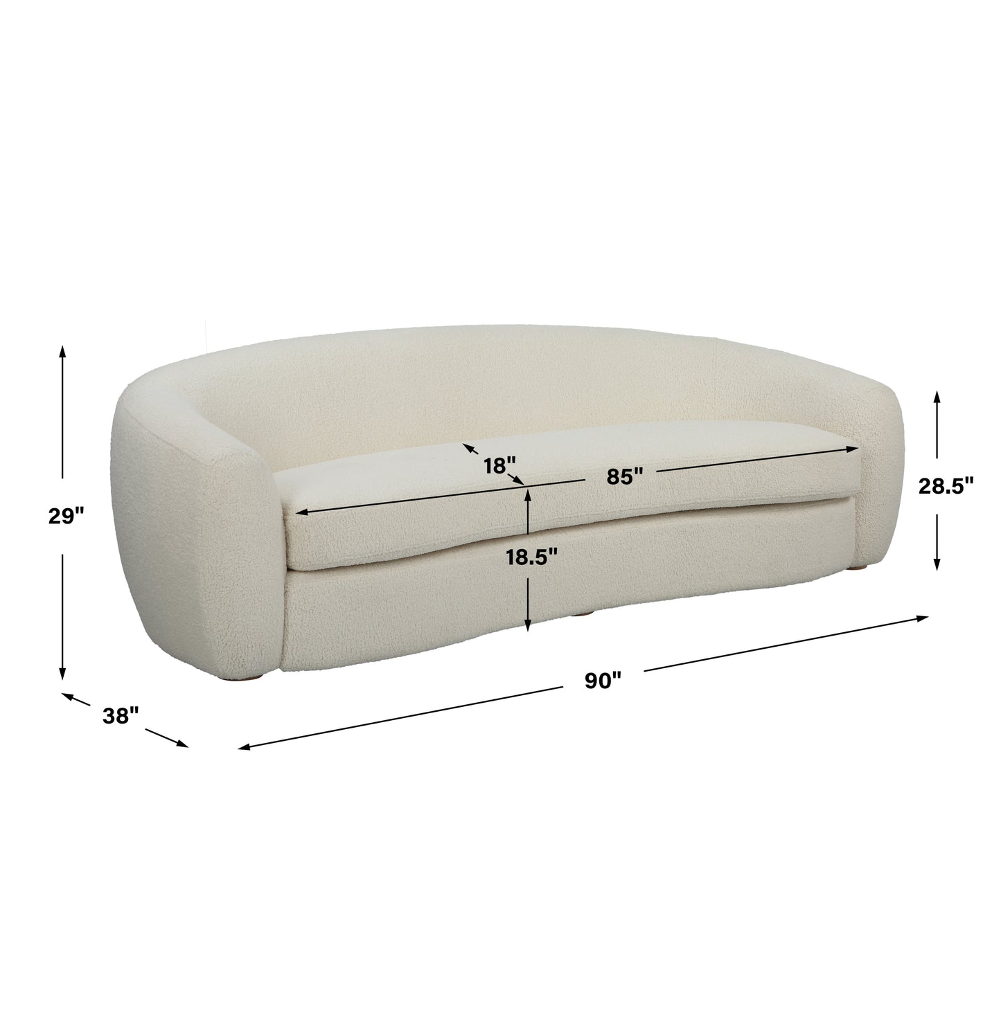 Uttermost Capra Art Deco White Sofa | Sofas | Modishstore - 4