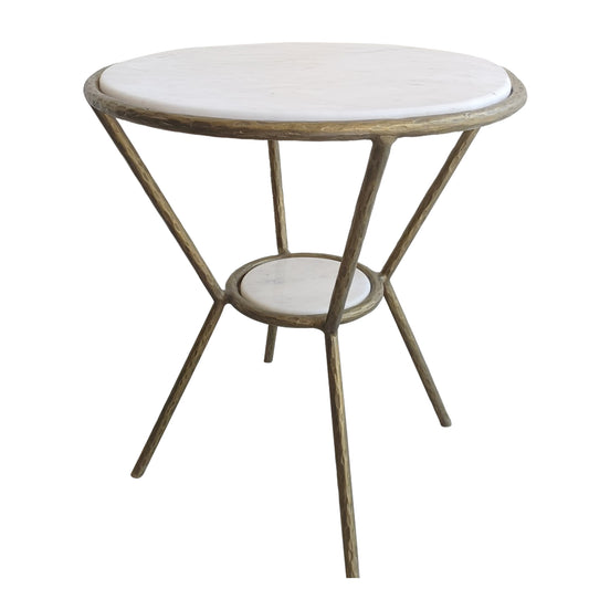 Uttermost Refuge Round White Side Table | Accent Tables | Modishstore