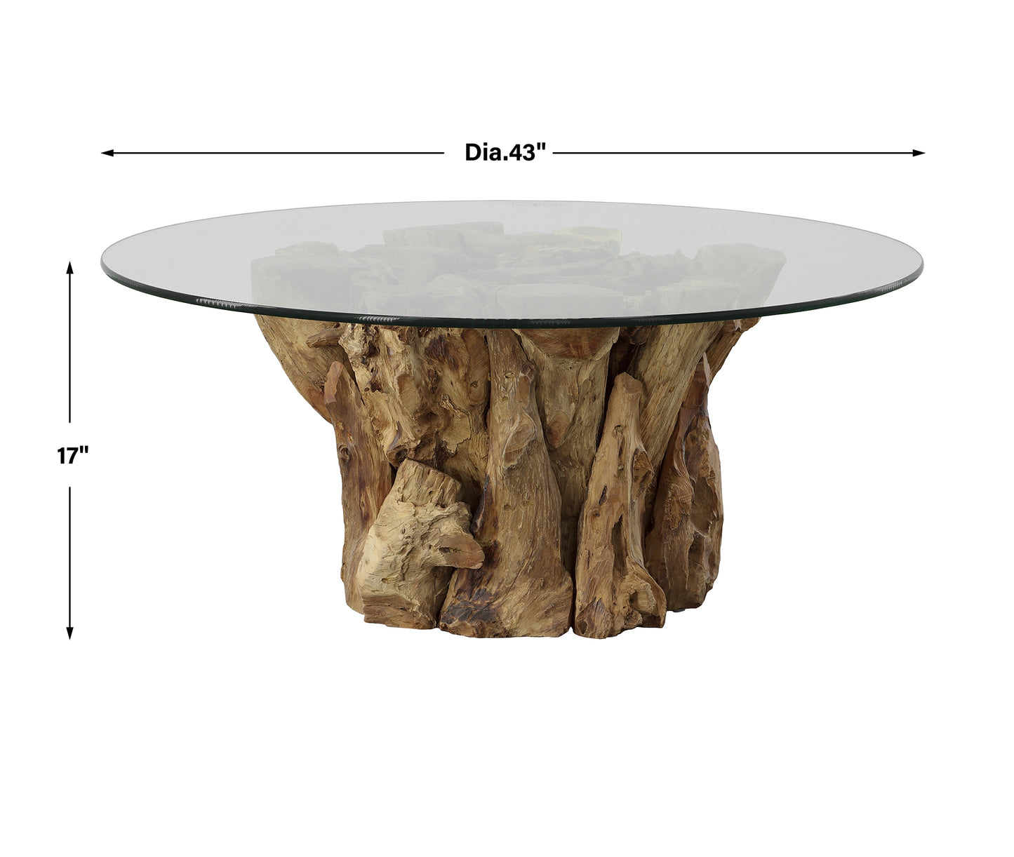 Uttermost Driftwood Glass Top Large Coffee Table | Coffee Tables | Modishstore - 3