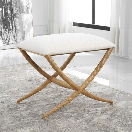 Uttermost Expedition White Fabric Small Bench | Benches | Modishstore