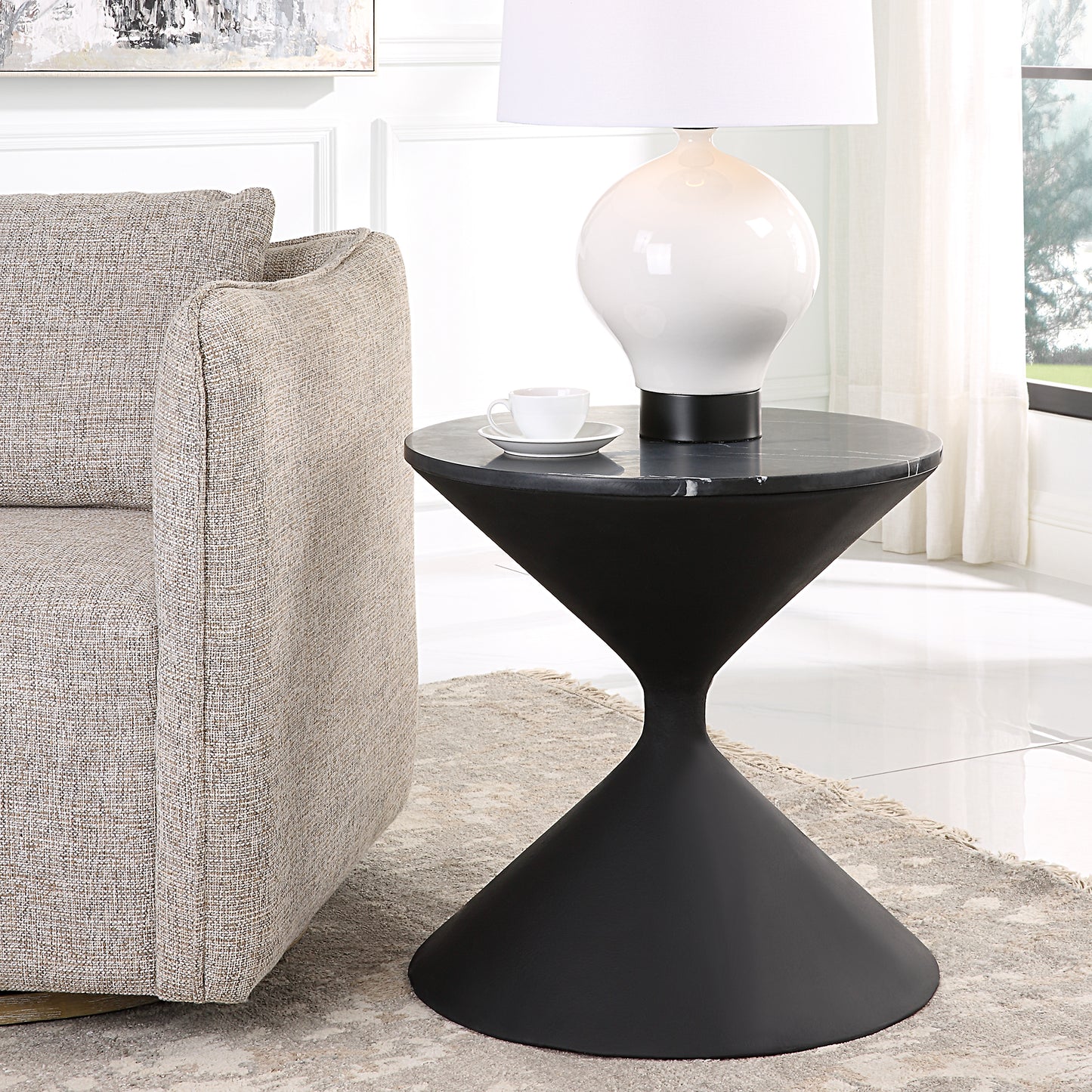 Uttermost Time's Up Hourglass Shaped Side Table | Accent Tables | Modishstore