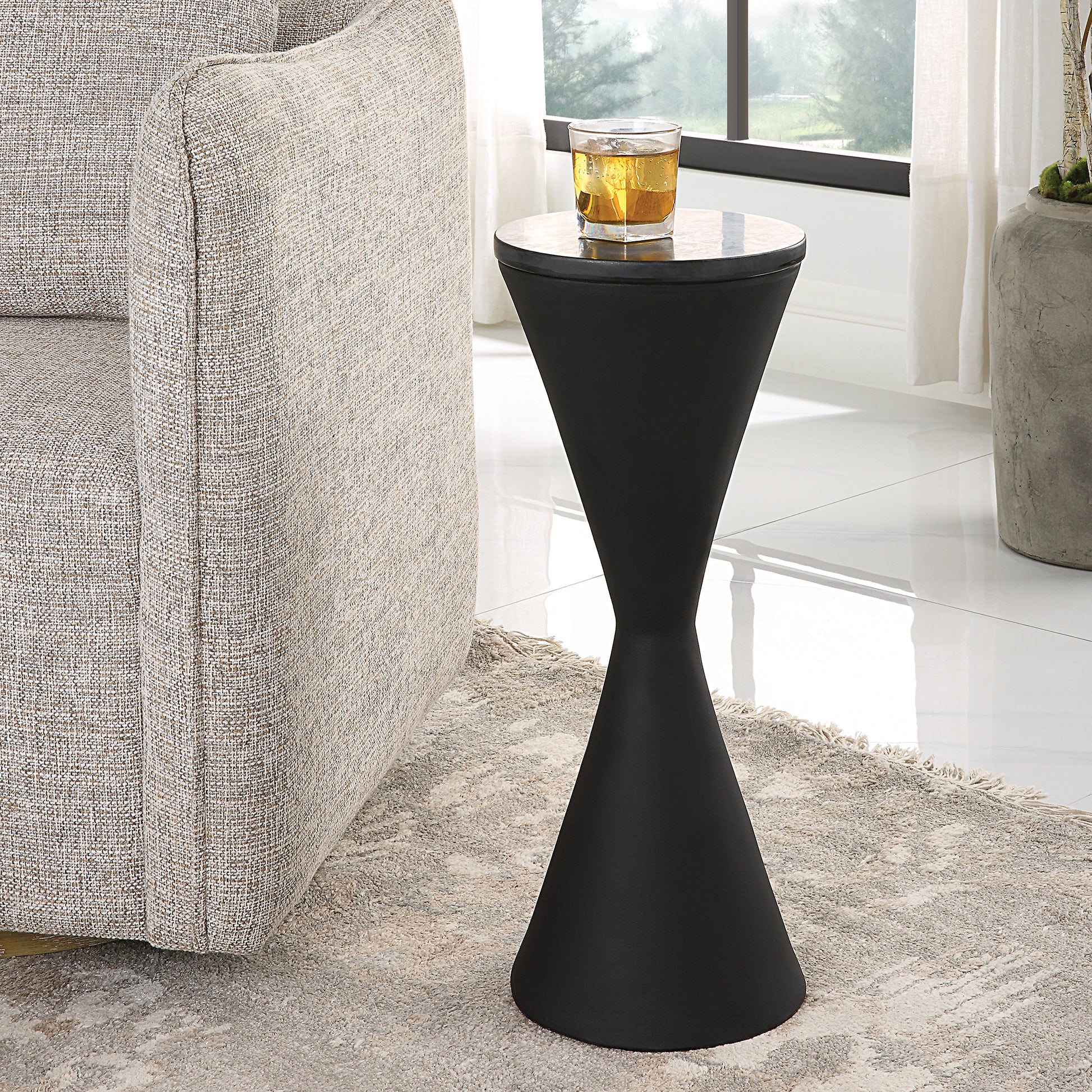 Uttermost Time's Up Hourglass Shaped Drink Table | End Tables | Modishstore