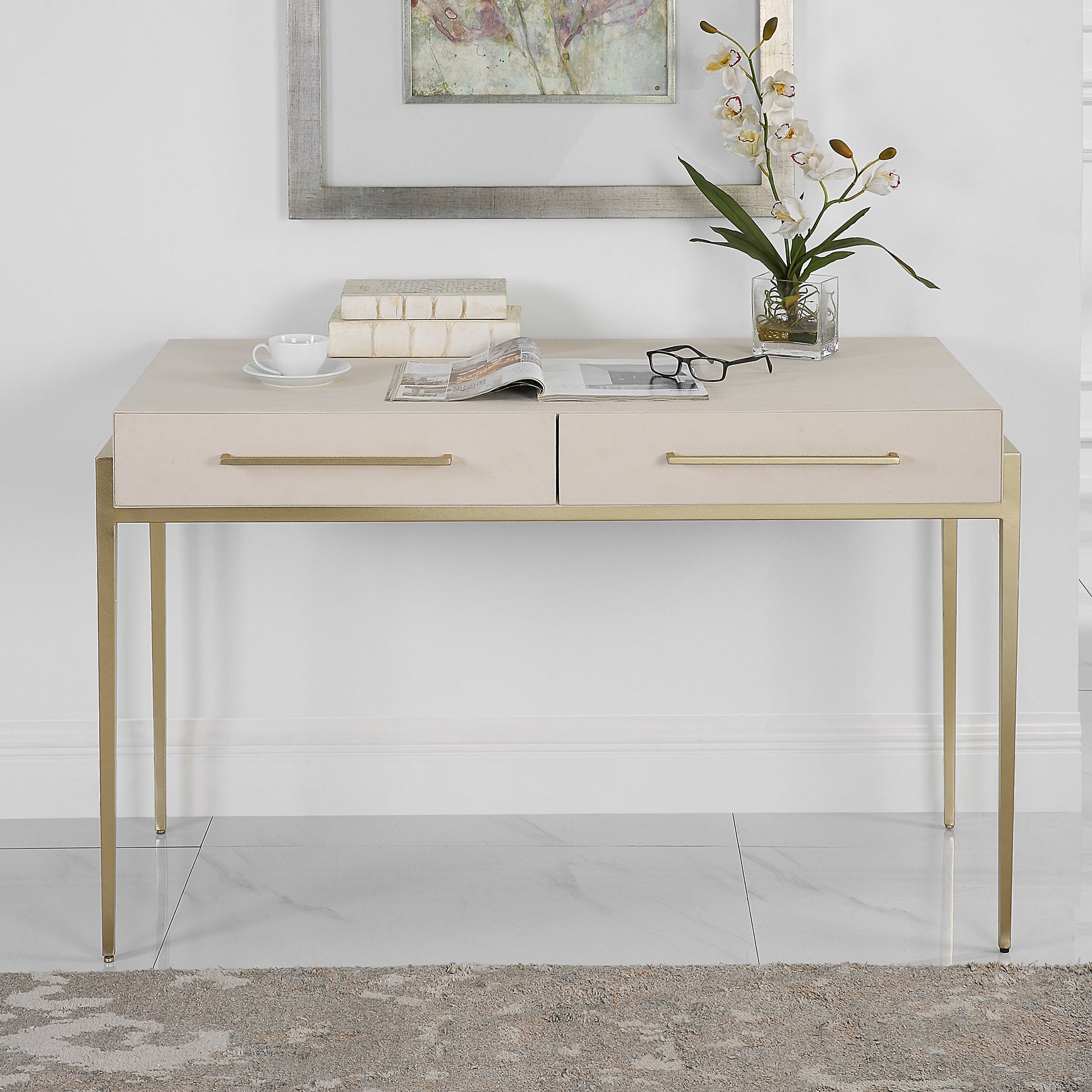 Uttermost Jewel Modern White Desk | Desks | Modishstore - 4
