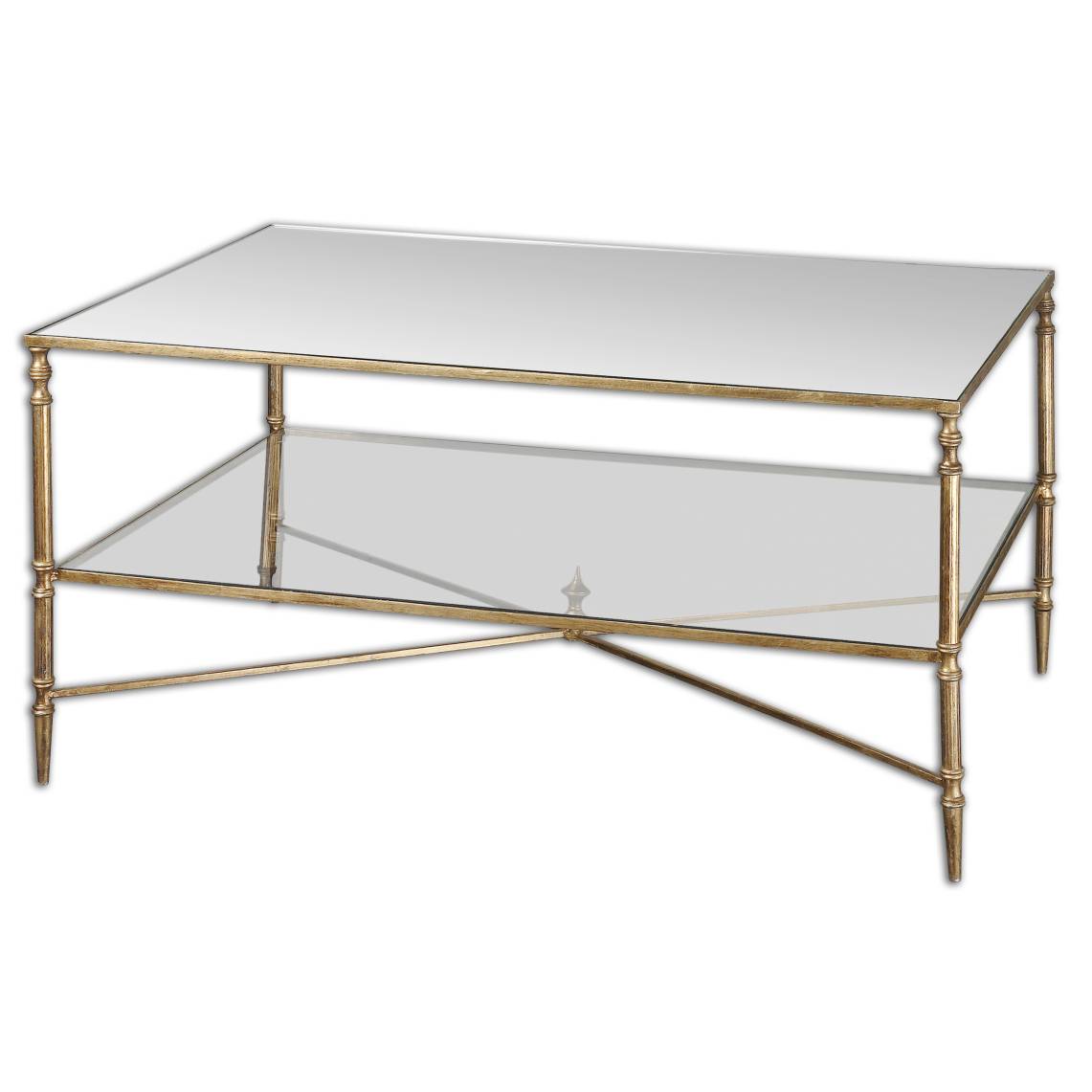 Uttermost Henzler Mirrored Glass Coffee Table | Modishstore | Coffee Tables-4