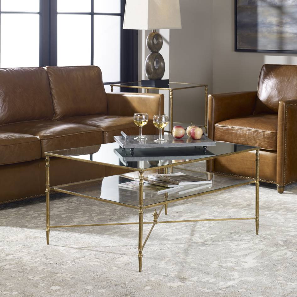 Uttermost Henzler Mirrored Glass Coffee Table | Modishstore | Coffee Tables