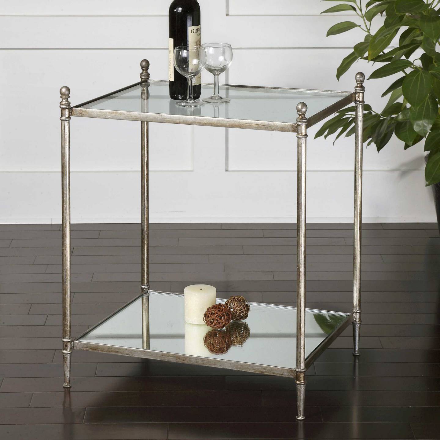Uttermost Gannon Mirrored Glass End Table | Modishstore | End Tables