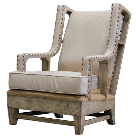 Uttermost Schafer Linen Armchair | Armchairs | Modishstore