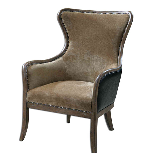 Uttermost Snowden Tan Wing Chair | Accent Chairs | Modishstore