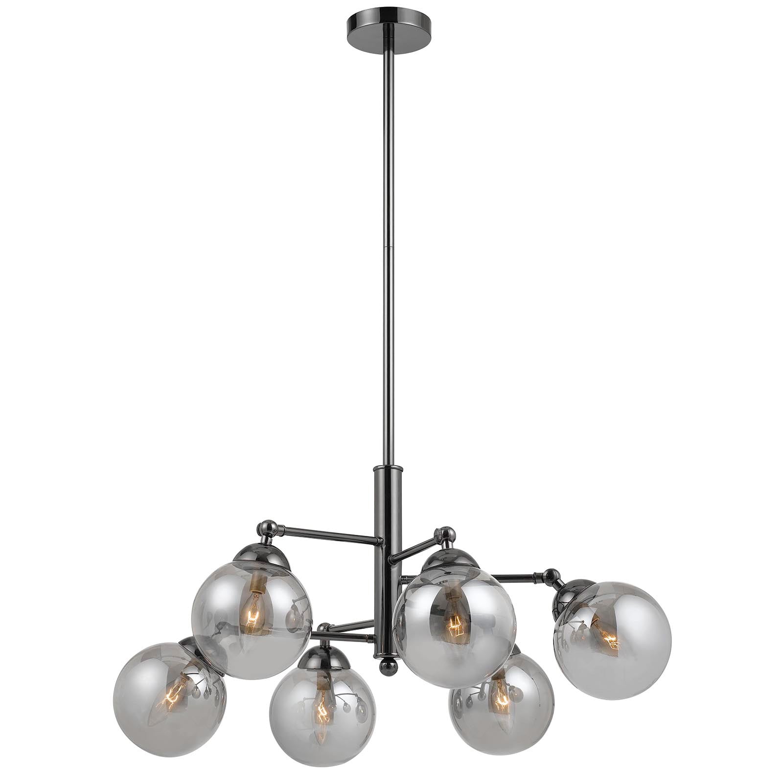 Cal Lighting FX-2577-6 40W X 6 Prato Metal/Glass 6 Lights Chandelier-2