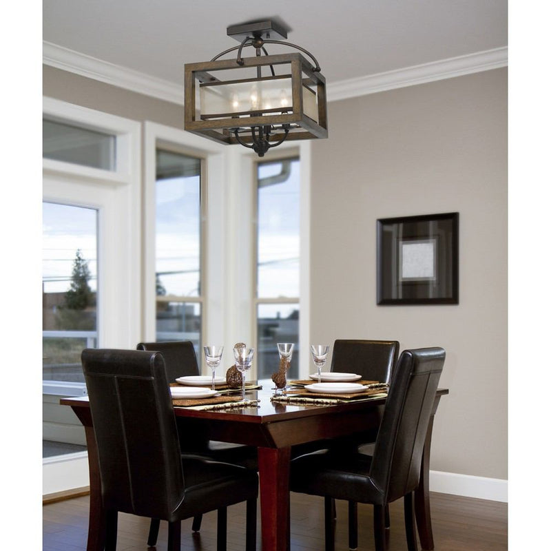 Cal Lighting FX-3536/1C 60W X 4 Semi-Flush Pendant | Modishstore | Pendant Lamps