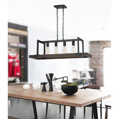 Cal Lighting FX-3586-4 60W X 4 Antonio Wood Chandelier