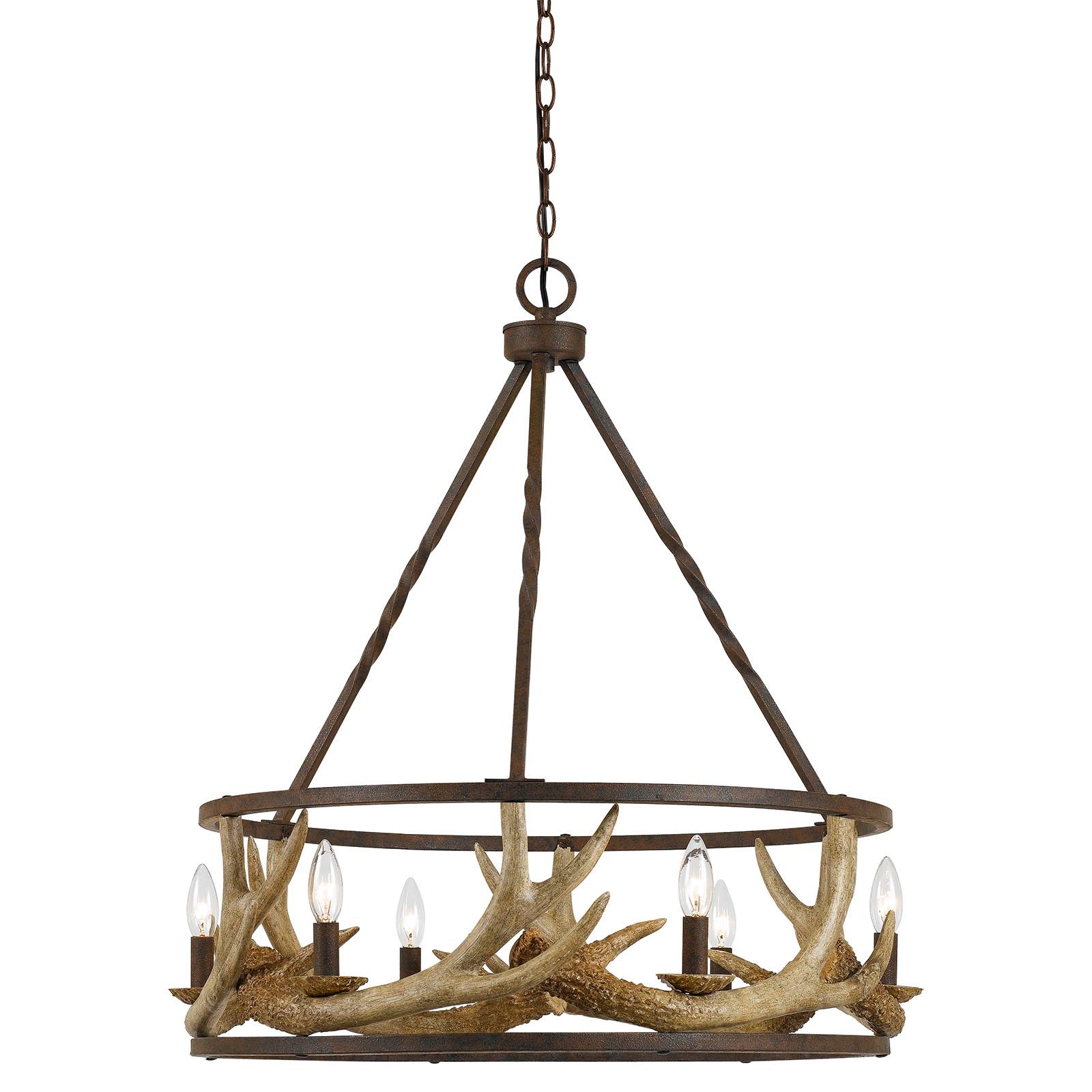 Cal Lighting FX-3618-6 60W X 6 Antler Chandelier-2