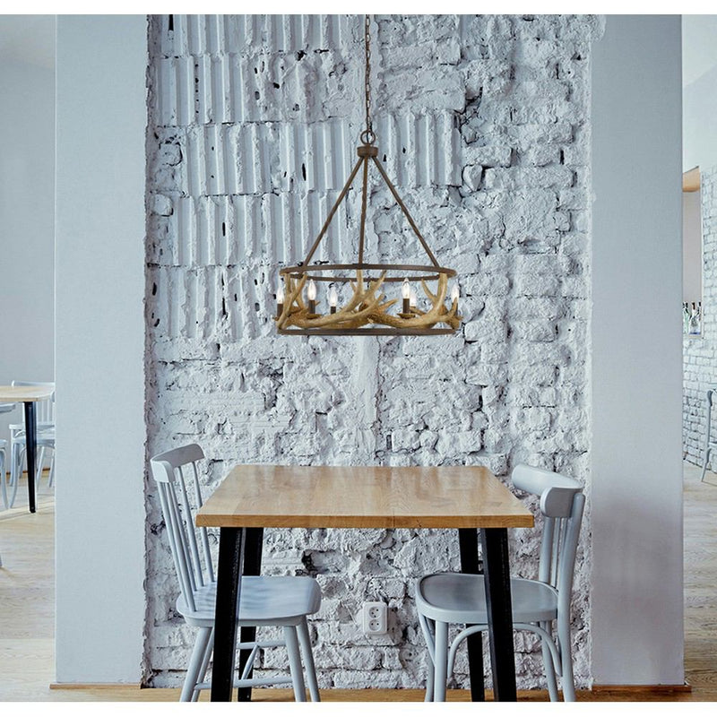 Cal Lighting FX-3618-6 60W X 6 Antler Chandelier | Modishstore | Chandeliers