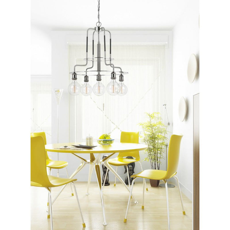 Cal Lighting FX-3652-5 60W X 5 Transformer Metal Chandelier | Modishstore | Chandeliers