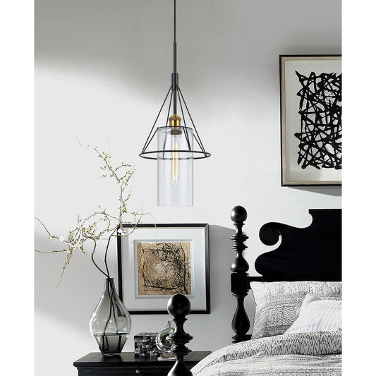 Cal Lighting FX-3653-1 60W Rexburg Metal Glass Mini Pendant | Modishstore | Pendant Lamps