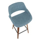 Fabrico Mid-Century Modern Counter Stool in Walnut and Blue Noise Fabric By LumiSource - Set of 2 | Counter Stools | Modishstore - 4