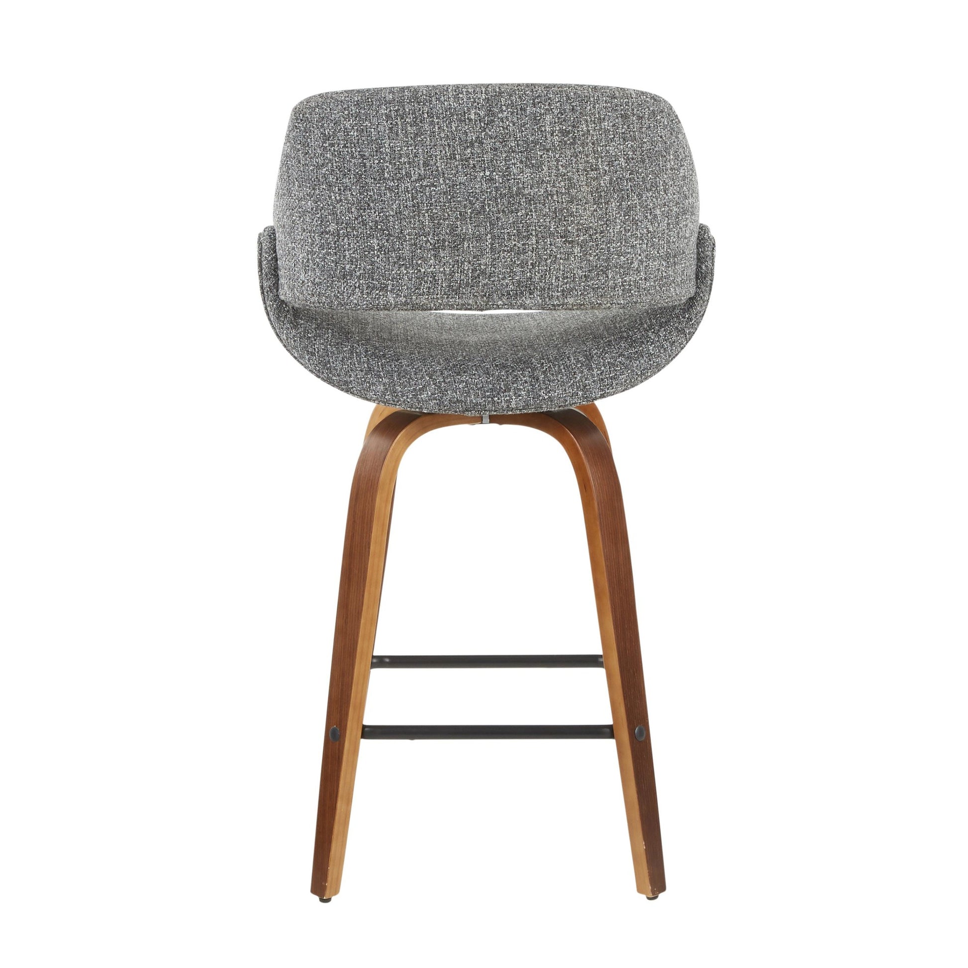 Fabrico Mid-Century Modern Counter Stool in Walnut and Blue Noise Fabric By LumiSource - Set of 2 | Counter Stools | Modishstore - 31