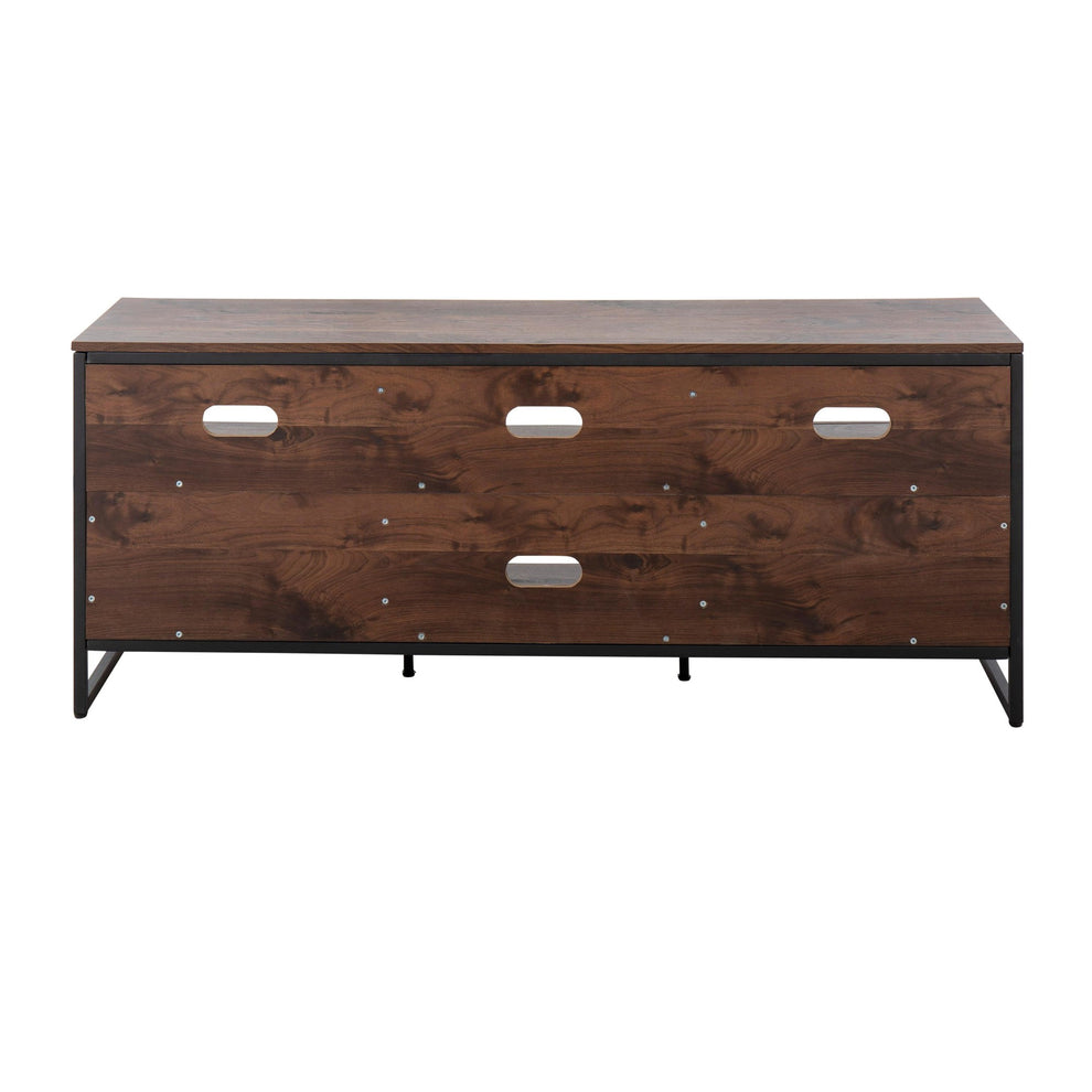 Folia Contemporary TV Stand in Natural Wood and Black Steel By LumiSource | TV Stands | Modishstore - 16