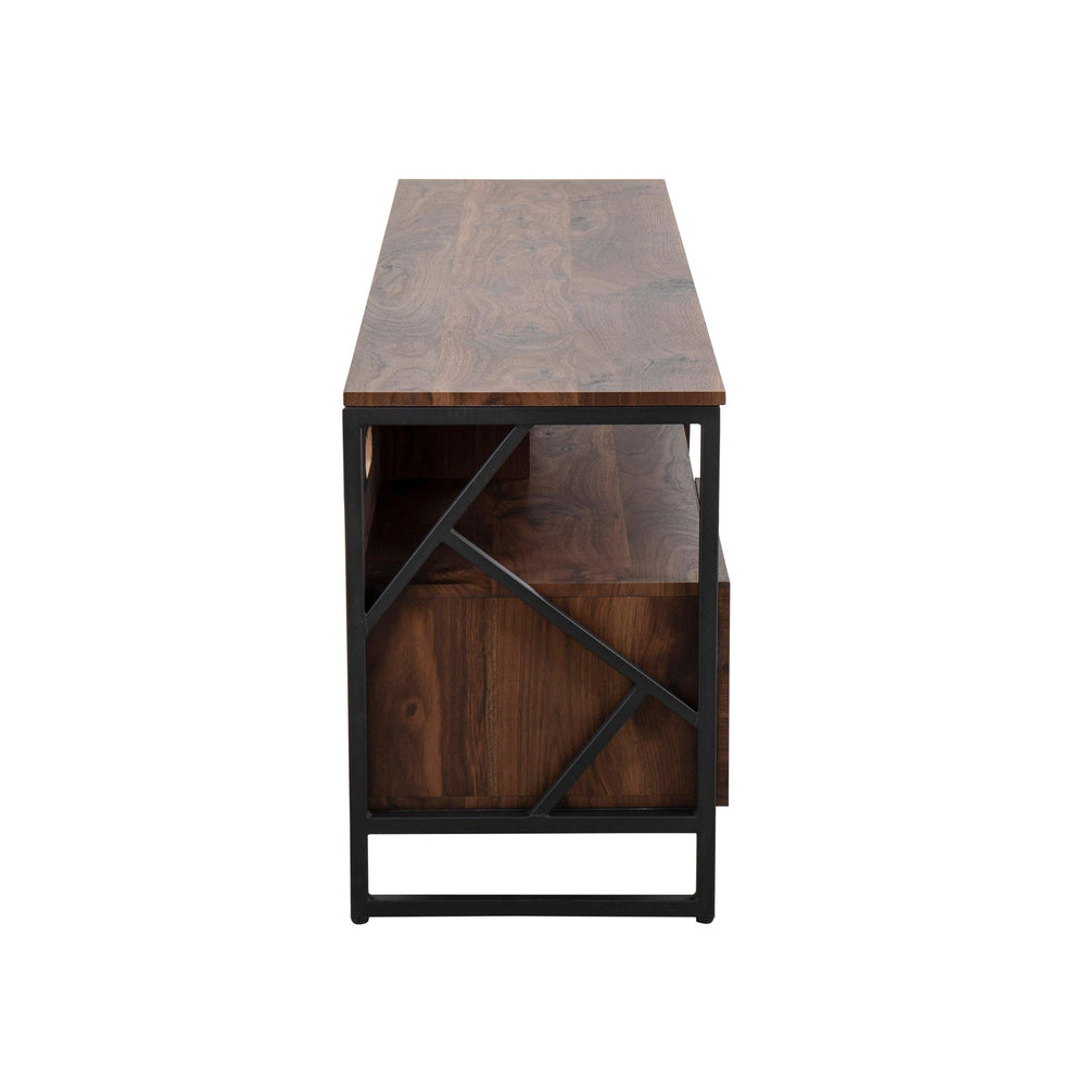 Folia Contemporary TV Stand in Natural Wood and Black Steel By LumiSource | TV Stands | Modishstore - 14